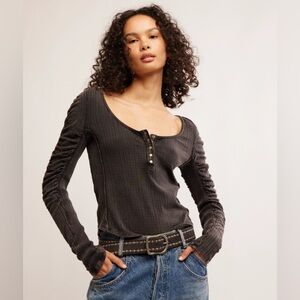 HOPE HENLEY BY FREE PEOPLE IN BLACK Size Medium